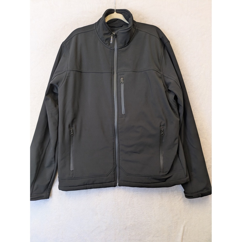 Cody James Mens XL Black Softshell Western Jacket Fleece Lined Full Zip RN138823
